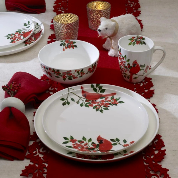 MIKASA Cardinal Leaves Porcelain Salad Plates 9in Set of 4 NEW - Picture 8 of 15